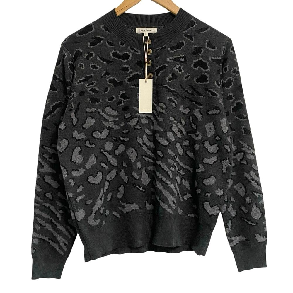Heartloom Natalia Leopard Print Sweater Women’s Size Large New Wool Blend Cozy
